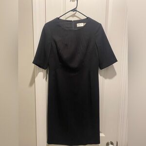 EUC Eliza J Black Sheath Lined Dress SZ 10 Zip Back Lined & Split Details Pretty